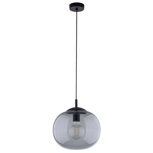 Wisząca lampa szklana kula VIBE 4837 do sypialni czarny grafit