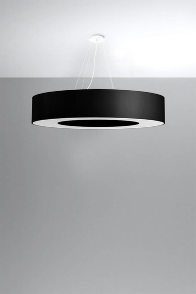 LAMPA wisząca SL.0796 okrągła OPRAWA zwis abażurowy czarny