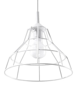 Industrialna LAMPA wisząca SL.0145 druciana OPRAWA metalowa ZWIS drut biały