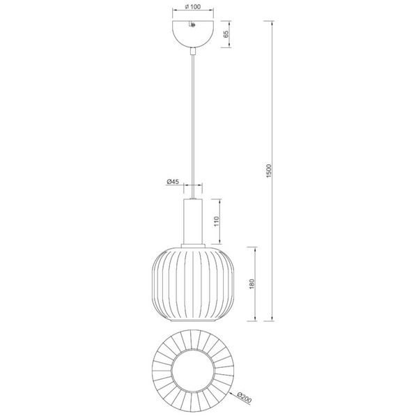 Lampa wisząca DIVA 319800108 pojedyncza metalowa czarny złoty biały