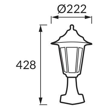 Zewnętrzna LAMPA stojąca BEGONYA1 03079 Ideus tarasowa OPRAWA latarenka do ogrodu outdoor IP44 czarna