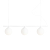 Biała lampa wisząca Beryl 1006E Aldex 3-płomienna do sypialni balls