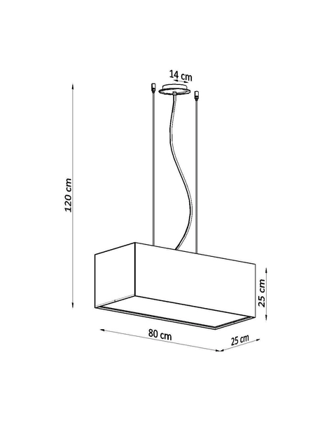LAMPA wisząca SL.0780 abażurowa OPRAWA prostokątny zwis czarny