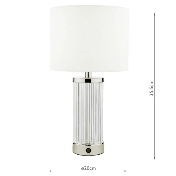 Szklana stołowa lampa Enrico ENR4138 LED 2,4W 3000K nikiel
