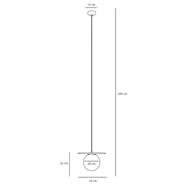 Metalowa lampa salonowa LOOP 1125G17_M Aldex wisząca kula beżowy