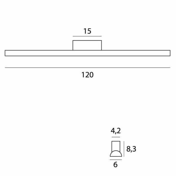Przyścienna lampa Tampa C0243 Maxlight LED 36W 3000K IP44 nad obraz czarny