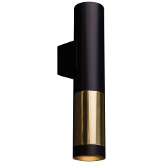 Kinkiet ścienny KAVOS 0380 metalowa okrągła tuba sopel czarny złoty