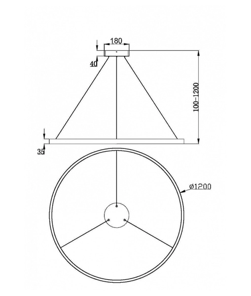 Pierścieniowy zwis Rim MOD058PL-L65BS3K Maytoni LED 81W 3000K mosiądz