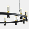 Modernistyczna LAMPA wisząca ALMELO PND-83812-24 Italux metalowa OPRAWA okrągła ZWIS LED 50,4W 3000K tuby czarne przezroczy