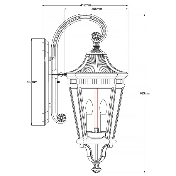 Zewnętrzna LAMPA ścienna Cotswold FE-COTSLN2-L-BK Elstead FEISS ogrodowa OPRAWA elewacyjna outdoor IP44 czarna przezroczysta