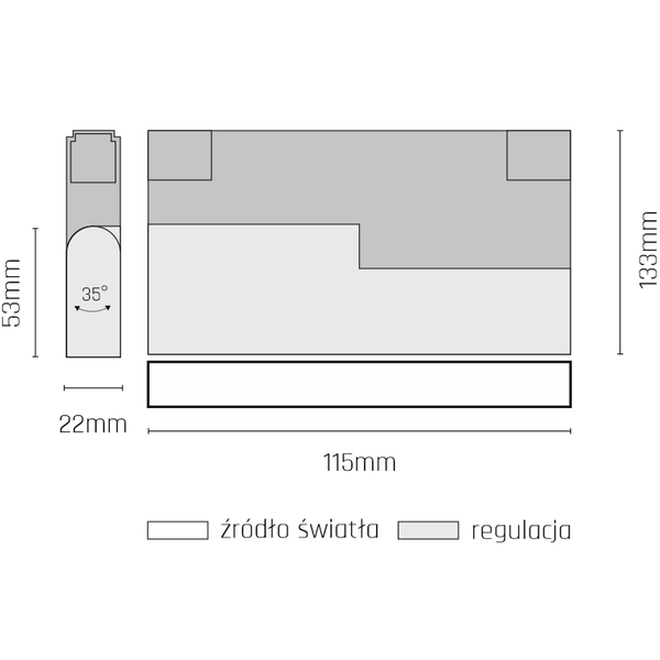 Reflektor Komatsu Move 6553 Shilo LED 12W 3000K do szyny magnetycznej biały