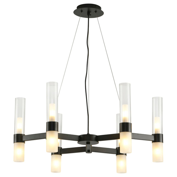 Żyrandol do jadalni Candela DN1505-6 black Step wielopunktowy tuby czarny