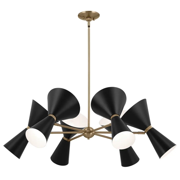 Wielopunktowy żyrandol Phix KL-PHIX-6-CBB na korytarz metalowy czarny