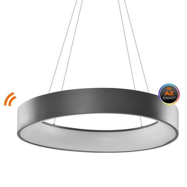 Sypialniana lampa wisząca Solvent obręcz LED 92W szara