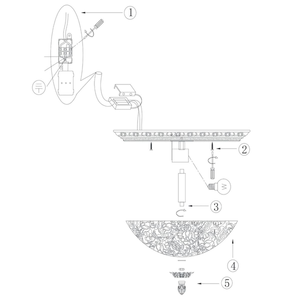 Lampa sufitowa pałacowa Pascal C908-CL-03-W Maytoni szklana antyczny brąz