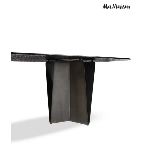 Czarny stół DUNE MM001501100380 szklany do jadalni 240x121cm