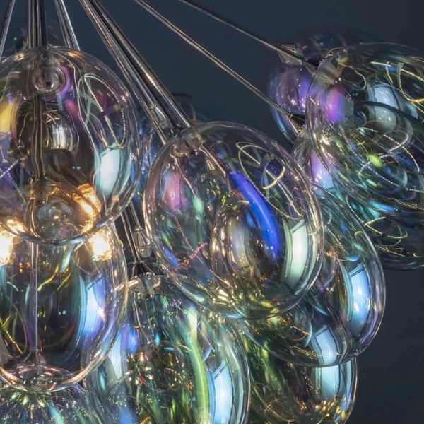 Designerska lampa wisząca Infinity 76450 Endon bubbles kolorowa chrom