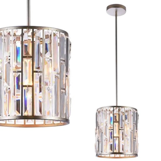 Kryształowa LAMPA wisząca KIEV P01110CP Cosmolight salonowy zwis crystal glamour szampański