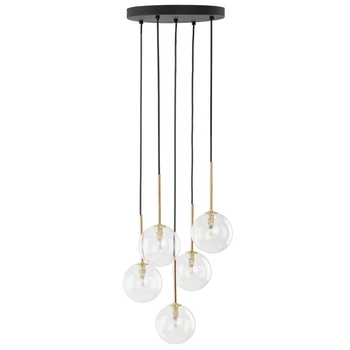 Lampa zwisająca Nilos 5943 bańki do jadalni kule przezroczysta złota