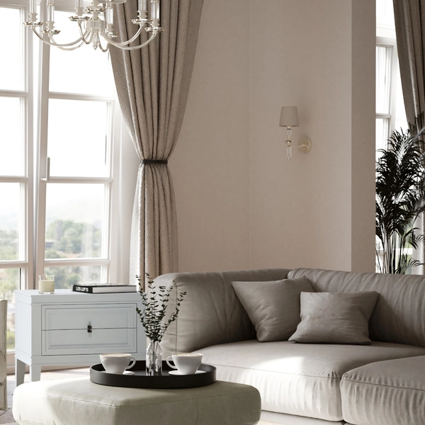 Ścienna LAMPA abażurowa SIENA W01315WH NI Cosmolight klasyczny kinkiet z kryształkami do przedpokoju biały