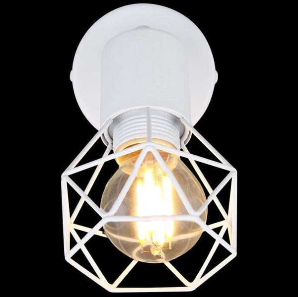 Industrialna LAMPA ścienna XARA I 54802W-1 Globo druciana OPRAWA metalowy kinkiet biały