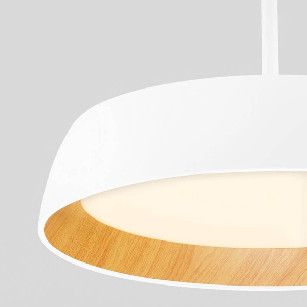 Kuchenna lampa wisząca CARACOLLO LE44813 LED 40W 3000K krągła biały drewniany