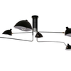 LAMPA sufitowa DAVIS MDE610/4+2 Italux metalowa OPRAWA na wysięgnikach retro czarna