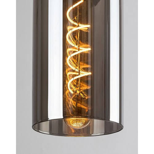 Wisząca lampa loft RONNO 72051 tubka szklana przydymiona czarna
