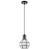 LAMPA wisząca VEN W-1714/1 metalowa OPRAWA druciany ZWIS klatka loft czarna
