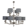 Abażurowy żyrandol klasyczny Tivoli TIV-ZW-8+4 (N) abażury szare nikiel