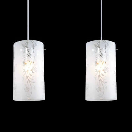 Szklana lampa wisząca Valve MDM1672/2 Italux do salonu biała chrom