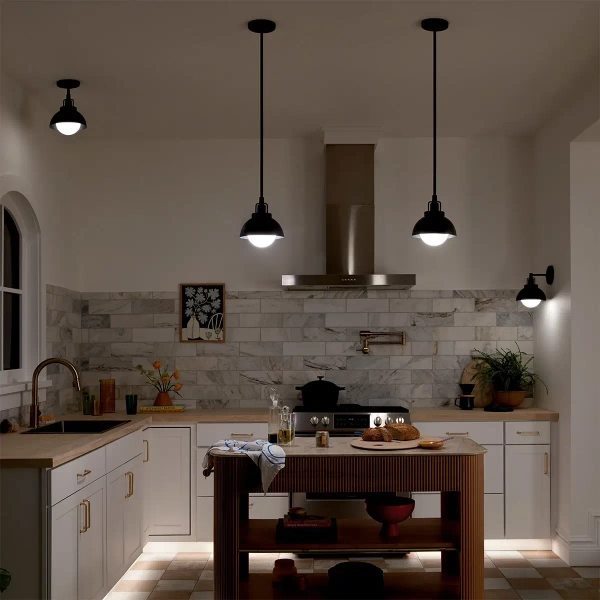 Lampa wisząca/ścienna/sufitowa Niva KL-NIVA-1W-1P-BK metalowa biała czarna