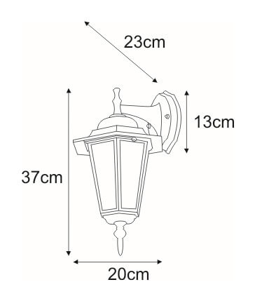 Kinkiet zewnętrzny Standard  K-5009A DOWN CZARNY czarna 