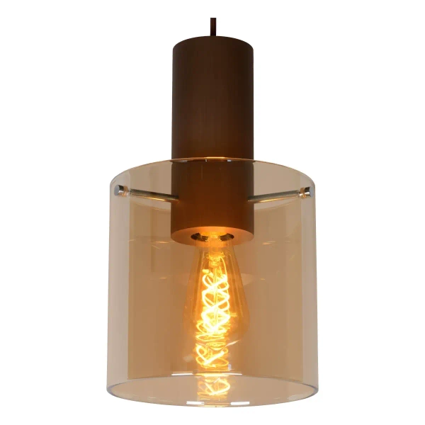 Wisząca lampa TOLEDO 74405/01/62 Lucide szklana miedziana bursztynowa