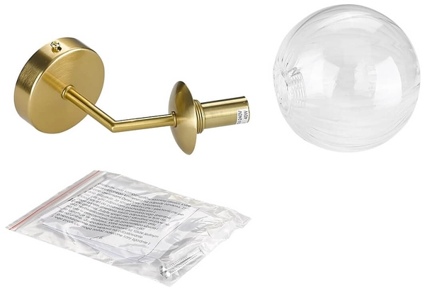 Lampa ścienna Arette LP-133/1W szklana kula ball złota