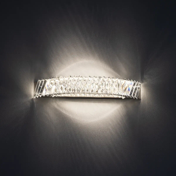 Naścienny kinkiet kryształowy LUXORA 11711 LED 20W 3000K nikiel