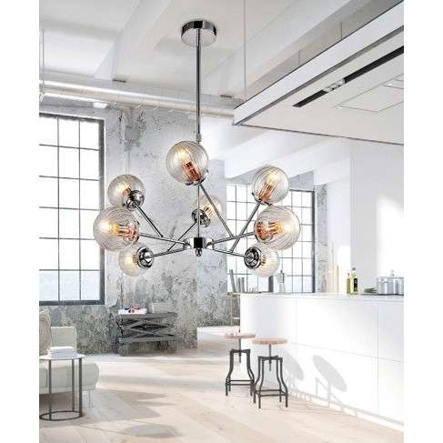Lampa wisząca BEST 38-67289 szklana molekuły kule balls przezroczyste