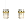 Metalowa lampa wisząca Vetro LP-2910/2L GD kryształowa nad wyspę złota