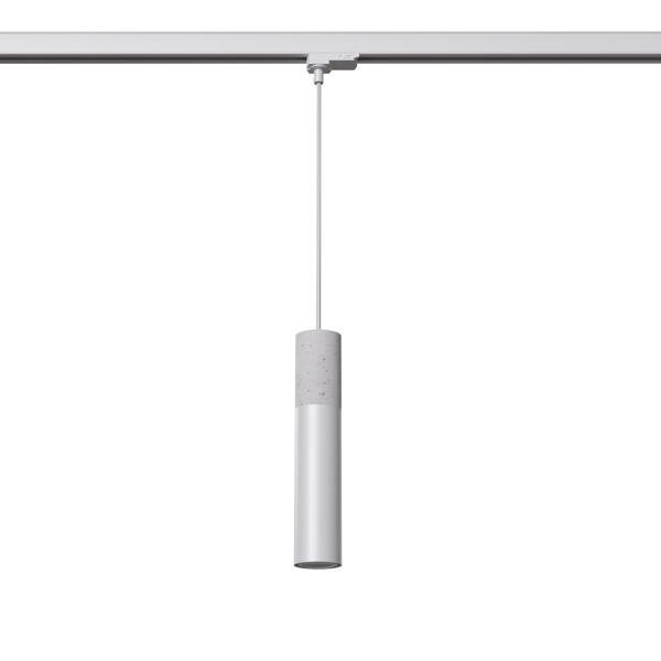 Betonowa lampa wisząca do szyny 3-fazowej BORGIO MYL.00127 tuba biały szary