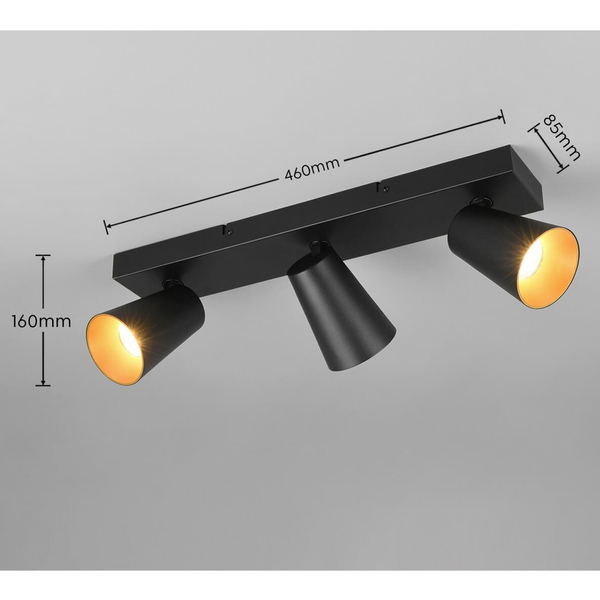 Punktowa lampa sufitowa Sharp 817100332 z regulacją tuba reflektor czarna