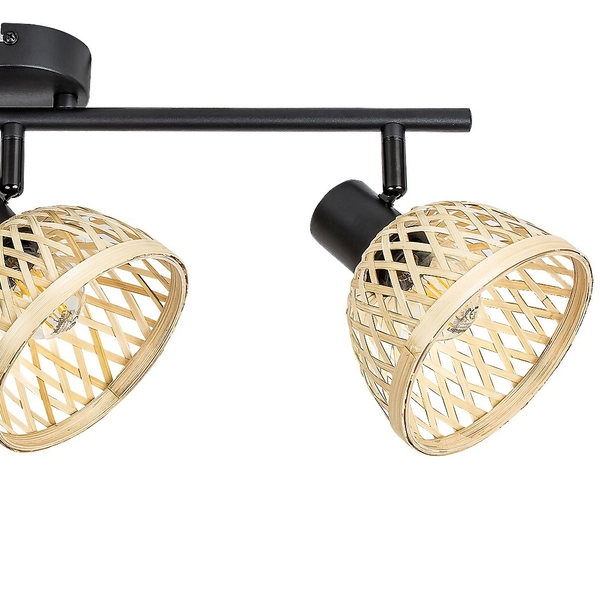 Ruchome reflektorki Rattan 3135 2-punktowa lampa natynkowa brązowa