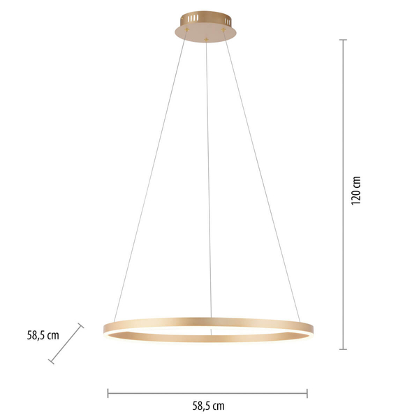 Zawieszana lampa RITUS 15394-60 Just Light LED 31,5W 3000K koło mosiądz