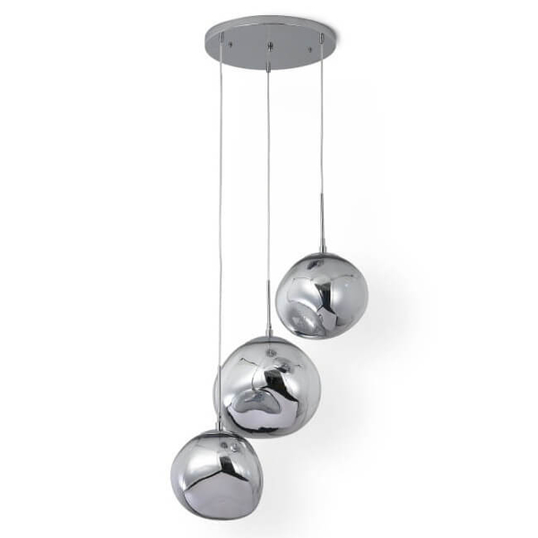 Kaskadowa lampa wisząca Sfero ABR-Z3S-E28 Abruzzo bańki srebrna