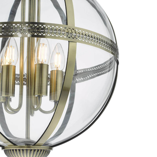 Salonowa lampa wisząca Vanessa VAN0575 Dar Lighting przezroczysta mosiądz