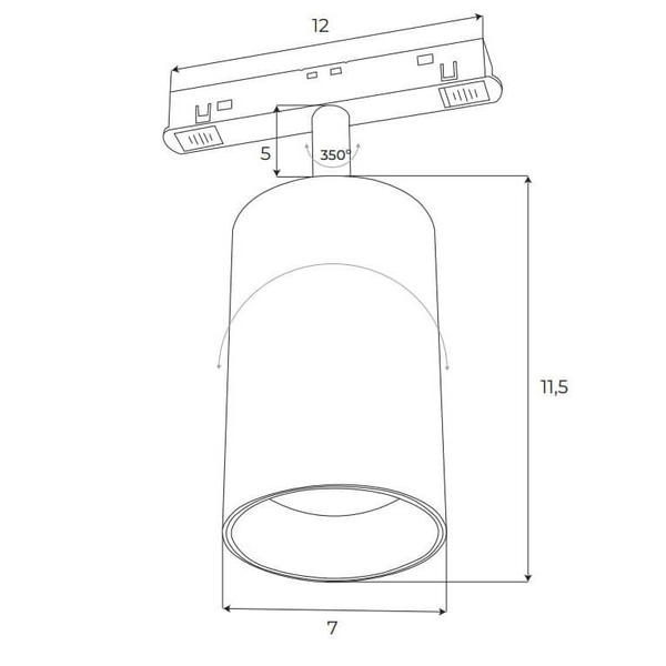 Magnetyczny reflektor do szyn Magnetic M0032Z Maxlight LED 20W 2700-5000K sopel biały