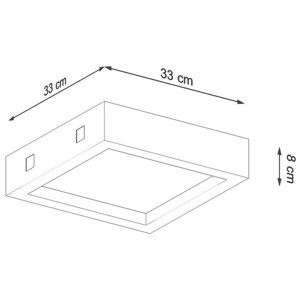 Betonowy plafon kuchenny SL.0995 LED 18W kwadratowa lampa sufitowa