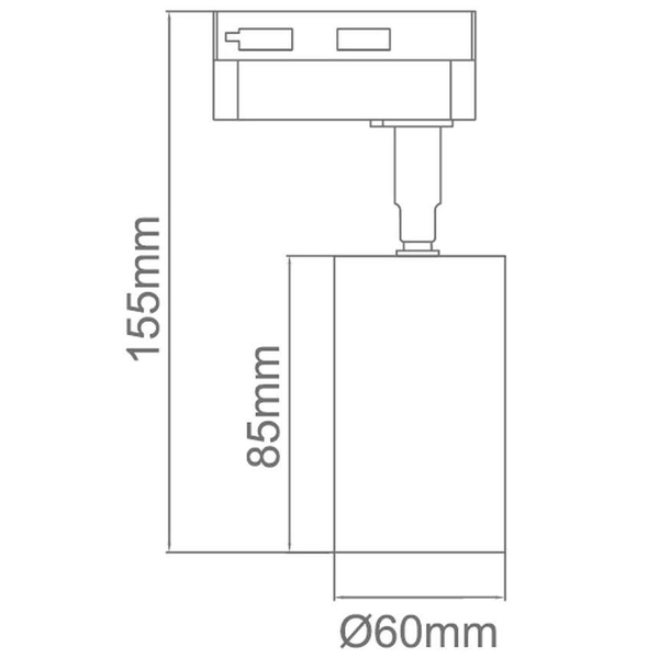 LAMPA sufitowa Kika Track Nero BK Orlicki Design metalowa OPRAWA do systemu szynowego 1-fazowego czarna