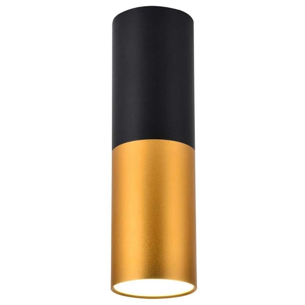 Industrialna lampa sufitowa 2281728 metalowa downlight tuba czarna złota