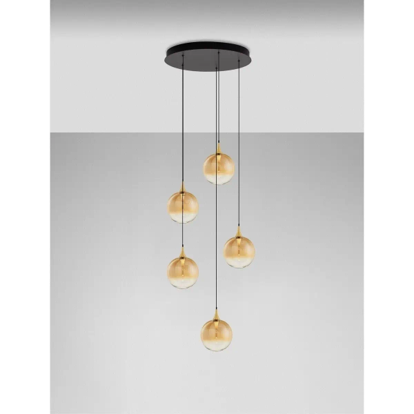 Kaskadowa wisząca lampa LURVELA LE45134 LED 20W 3000K kulista złota