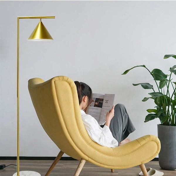 Stojąca lampa z marmurem Libro ABR-LPV-E27 Abruzzo regulowana złoty